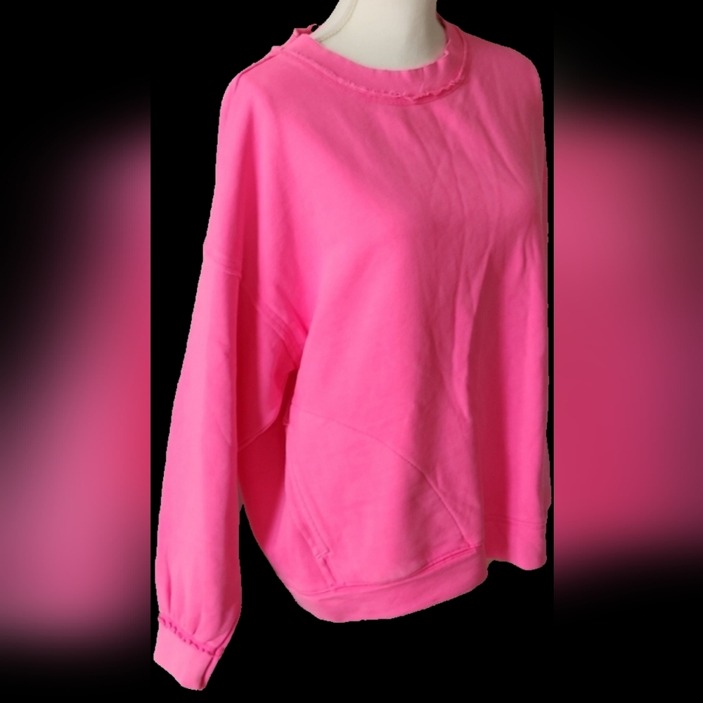 NWT ❗️ Free people houte pink oversize small S with pockets sweater - Picture 5 of 16